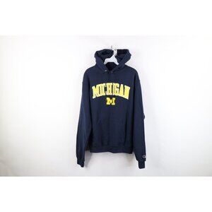 Vintage Champion Mens Small Distressed University of Michigan Hoodie Sweatshirt
